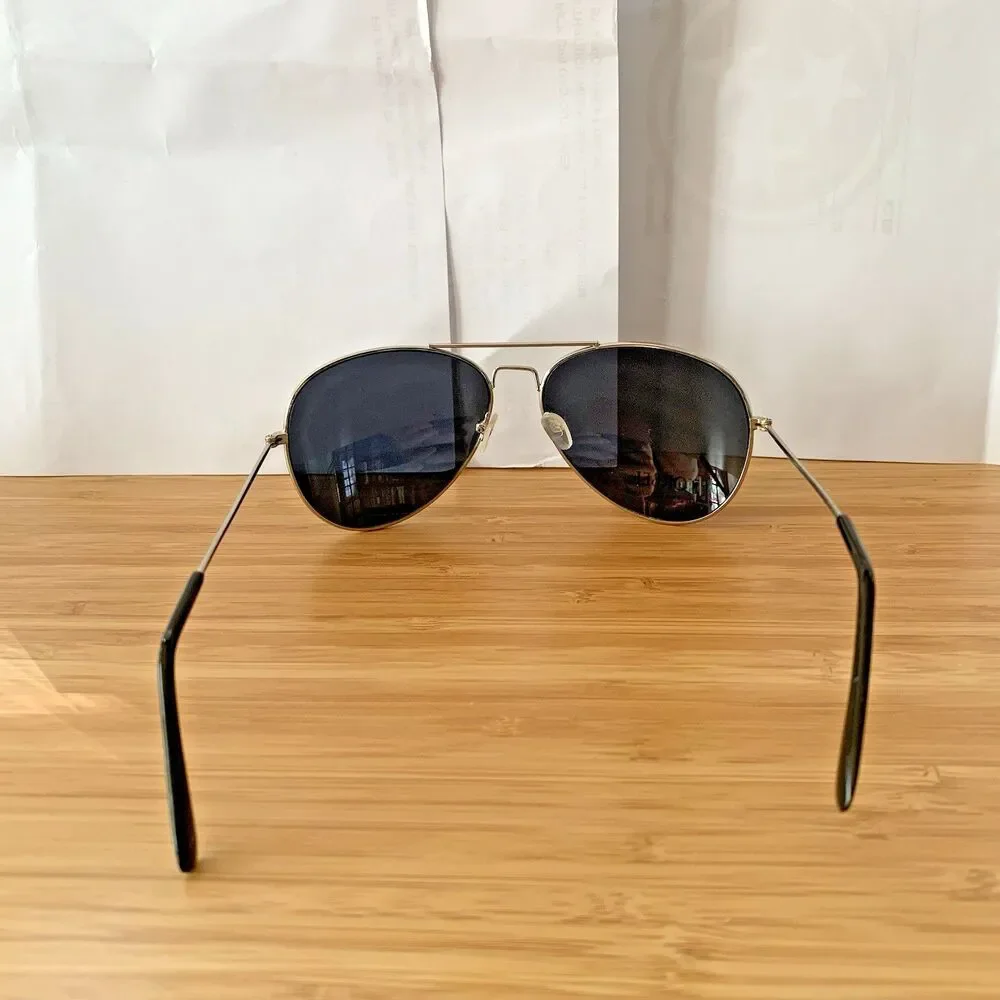 Korbel Champagne Aviator Sunglasses Unisex Black Metal Frame